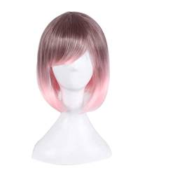 HBYLEE-Fashion Sexy Rose Net Colorful Rainbow Wig Short Ombre Straight Bob Wigs For Women Synthetic Hair Cosplay Wig 8 Models OneSize colorful7[Farbe:colorful7] von HBYLEE