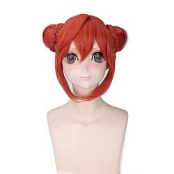 HBYLEE- GINTAMA Kagura Orange Rot Kurze Cosplay Perücke Mit Chignon Hitzebeständige Kunsthaarperücken Für Frauen Halloween Kostüme PL-093[Farbe:PL-093] von HBYLEE