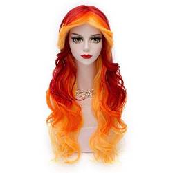 HBYLEE-Hairpieces Women s Long Fluffy Natural Wave Fire Fervor Red Orange Holiday Parade Cosplay Wig Orange[Farbe:-] von HBYLEE