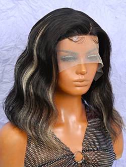 HBYLEE Human Lace Wigs 13 * 4 * 1 Lace Front Human Hair Wig for Black Women ，Farbe：150Density 13 * 4 * 1/Größen：12 Inch von HBYLEE