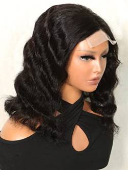 HBYLEE Human Lace Wigs 13 * 4 * 1 Lace Front Loose Deep Human Hair Wig for Black Women ，Farbe：150Density 13 * 6 * 1/Größen：12 Inch von HBYLEE