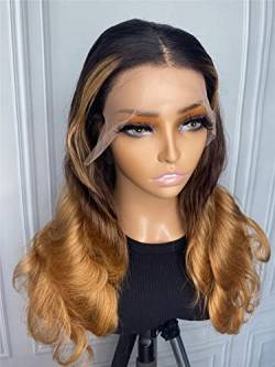 HBYLEE Human Lace Wigs 13 * 4 Lace Front Medium Human Hair Wig for Black Women，Farbe：150Density 13 * 4/Größen：20 inch von HBYLEE