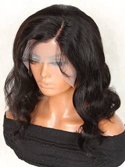 HBYLEE Human Lace Wigs 13 * 4 Lace Front Short Curly Human Hair Wig for Black Women ，Farbe：180Density 6 * 6/Größen：14 inch von HBYLEE
