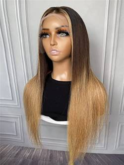 HBYLEE Human Lace Wigs 13 * 4 Lace Front Straight Human Hair Wig for Black Women，Farbe：150Density 13 * 4/Größen：20 inch von HBYLEE