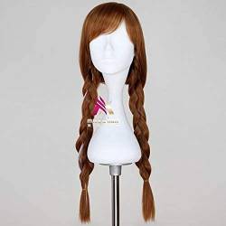HBYLEE- Wig Anime Cosplay Halloween Snow Queen Froze Women Queen ELSA Blonde Wig with Snow Hairpins Princess Anna Role Play Braid Hair Wig ELSA Costumes One Size Anna [Farbe:Anna] von HBYLEE