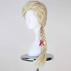 HBYLEE-Wig Anime Cosplay Halloween Snow Queen Froze Women Queen Elsa blonde wig with snow hairpins Princess Anna role Play braid hair wig Elsa costumes One Size Anna [Farbe:Light Gold] von HBYLEE