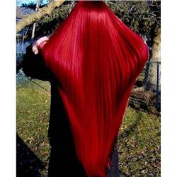 HBYLEE-Wig for cosplay 30 Inch Long Straight Sexy Red Wigs for Women Makeup Synthetic Lace Front Heat Friendly Mermaid Wig Red Drag Queen Wigs von HBYLEE