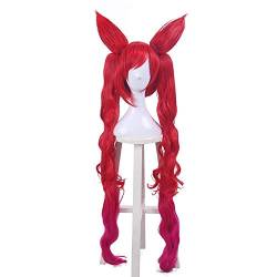 HBYLEE-Wig for cosplay Anime Coser Game Star Guardian Jinx Cosplay Wigs Long Red Mixed Pink Loose Wave Cosplay Wig Heat Resistant Synthetic Hair von HBYLEE