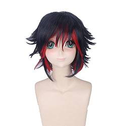 HBYLEE-Wig for cosplay Anime Coser Puicy Anime. Kill LA. Kill Matoi RYUUKO Cosplay Wig Short Blue Red Hair Heat Resistant Hair + Wig Cap Halloween Carnival Girls Women von HBYLEE