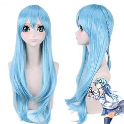 HBYLEE-Wig for cosplay Anime Coser Puik Cosnoble Asuna Yuuki Wig Anime Sword Art Online Cosplay Costume Long Blue Hair with Braid for Women Girls Halloween Party Wigs von HBYLEE