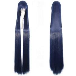 HBYLEE-Wig for cosplay Anime Coser Wig 150 cm Straight Super Long Anime Cosplay Wig with Fringe Synthetic Hair, Black Blue Purple Orange Wigle White for Women Pink Net Dark Blue von HBYLEE