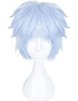 HBYLEE-Wig for cosplay Anime Coser pruik Mitsuki Cosplay Wig Anime Ice Blue Short Wigs Cosplay Accessories for Women Girls with Wig Cap von HBYLEE