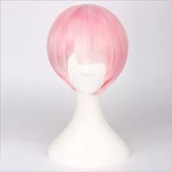 HBYLEE-Wig for cosplay Anime Re Zero Kara Hajimeru Isekai Seikatsu REM RAM Swimsuit Swimwear Bikini Lolita Cosplay Costume/Pink Blue Short Fashion Wig M Only Fashion Wig von HBYLEE