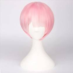 HBYLEE-Wig for cosplay Anime Re Zero Kara Hajimeru Isekai Seikatsu REM RAM Swimsuit Swimwear Bikini Lolita Cosplay Costume/Pink Blue Short Fashion Wig One Size Fits All Fashion Wig von HBYLEE