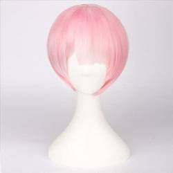 HBYLEE-Wig for cosplay Anime Re Zero Kara Hajimeru Isekai Seikatsu REM RAM Swimsuit Swimwear Bikini Lolita Cosplay Costume/Pink Blue Short Fashion Wig S Only Fashion Wig von HBYLEE