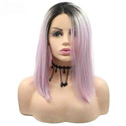 HBYLEE-Wig for cosplay Baby Purple Lavender Lace Front Wig Side Part Comfortable Friendly Synthetic Hair Short Bob Wigs for Women Summer Cool Festival Cosplay Birthday Party von HBYLEE