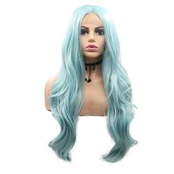 HBYLEE-Wig for cosplay Drag Queen Pastel Blue Green U-Part Full Head Wig Long Wavy Hair Women's Festival Cosplay Wigs for Women Holiday Party No Lace Wig von HBYLEE
