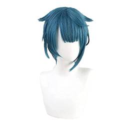 HBYLEE-Wig for cosplay Genshin Impact Anime Cosplay Wig Blue Short Heat Resistant Hair Women Halloween Role Play Genshin Impact Wig von HBYLEE