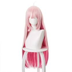 HBYLEE-Wig for cosplay Maou-Sama Retry! Luna Elegante Cosplay-Perücke für Damen, 80 cm lang, hitzebeständig, Kunsthaar, Rosa, Farbverlauf, Rot von HBYLEE