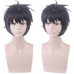 HBYLEE-Wig for cosplay Perücke für den täglichen Gebrauch, Cosplay-Perücke, fiktive Reasoning, Sakuragawa Kuro, schwarz, umgekehrt, gelockt, kurzes Haar, Kunsthaar von HBYLEE