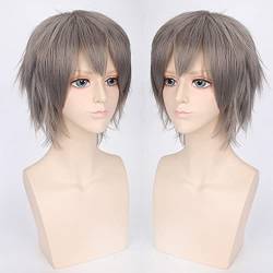 HBYLEE-Wig for cosplay Short Wavy Red Silver Grey Light Gold Yellow Green Pink Purple Orange White White Synthetic Hair Fringe Universal Cosplay Wig + Wig Cap 3 von HBYLEE