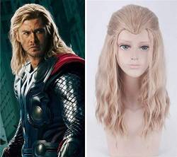 HBYLEE-Wig for cosplay anime cosplay perücke Blonde Brown Mix Lockige Lange Schönheitsspitze Witwe & # 39S Spitze Kunsthaar The Avengers Thor Odinson Purim Karneval Propcosplay Perücken von HBYLEE