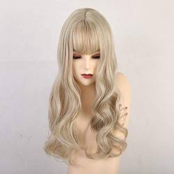 HBYLEE-Wig for cosplay anime cosplay perücke Lange Synthetische Perücken Mit Pony Mixed Blonde Braun Natürliche Welle Perücken Für Weiße Frauen Cosplay Perücken Hitzebeständige Faser Perücken Lc198-2 von HBYLEE