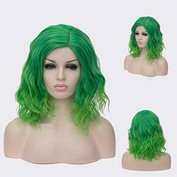 HBYLEE-Wig for cosplay anime cosplay perückeKurze Bob Wellige Lockige Perücke Rosa Ombre Perücken für Mädchen Hitzebeständige Kunstfaser Harajuku Cosplay Haar 14 zoll und 21 Farben Om-838 von HBYLEE