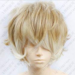 HBYLEEAnime Diabolik Lovers Sakamaki Shu Wig Cosplay Men Short Blonde Ombre Heat Resistant Synthetic Hair Wigs + Free Wig Cap[Farbe:nach Plan] von HBYLEE