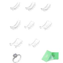 HBYMYDA 16 Stück Ringgrößenversteller Unsichtbarer Transparenter Ringgröße Einsteller Ring Verkleinern für Lose Männer und Frauen Ringe von HBYMYDA