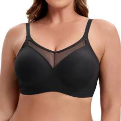 HBselect Nahtloser BH Damen Ohne Bügel Spitzen BHS V-Ausschnitt Bralette Weicher Push-Up BH Gepolstert Klassische Bustier T-Shirts BH Seamless Bra mit Zusätzlicher BH-Verlängerung von HBselect