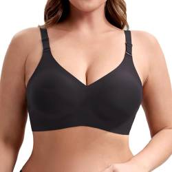 HBselect Nahtloser Minimizer BH Damen Ohne Bügel Push Up V-Ausschnitt Bralette Damen BHS Atmungsaktiver Und Ultrakomfortabler T Shirt Bra mit zusätzlicher BH-Verlängerung von HBselect