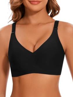 HBselect Nahtloser Minimizer BH Damen Ohne Bügel Push Up V-Ausschnitt Bralette Damen BHS Atmungsaktiver Und Ultrakomfortabler T Shirt Bra mit zusätzlicher BH-Verlängerung von HBselect