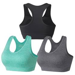 HBselect Sport BH Bustier Damen Bralette Nathloser mit Polstern Sportbekleidung Baumwolle ohne Bügel atmungsaktiv Joggen Yoga Jumping Fitness von HBselect