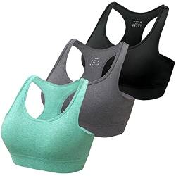 HBselect Sport BH Bustier Damen Bralette Nathloser mit Polstern Sportbekleidung Polyesterfaser ohne Bügel atmungsaktiv Joggen Yoga Jumping Fitness von HBselect