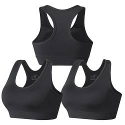 HBselect Sport BH Bustier Damen Bralette Nathloser mit Polstern Sportbekleidung Polyesterfaser ohne Bügel atmungsaktiv Joggen Yoga Jumping Fitness von HBselect