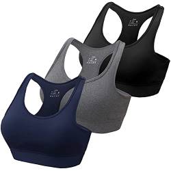 HBselect Sport BH Bustier Damen Bralette Nathloser mit Polstern Sportbekleidung Polyesterfaser ohne Bügel atmungsaktiv Joggen Yoga Jumping Fitness von HBselect