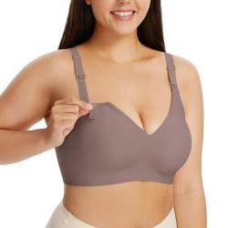 HBselect Womens Wireless Bra Womens One Smooth U Underwire Bra Gray XL von HBselect