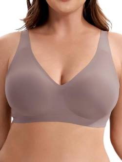 HBselect Womens Wireless Bra Womens One Smooth U Underwire Bra Grey L 9002 von HBselect