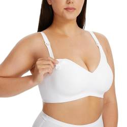 HBselect Womens Wireless Bra Womens One Smooth U Underwire Bra White M von HBselect