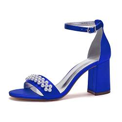 HCDZF Damen Offene Zehe Hochhackige Sandalen Pumps Schuhe für Hochzeit Party Abendkleid,Blau,43 EU von HCDZF