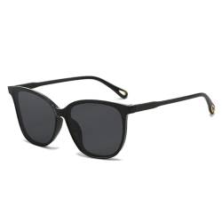 HCHES Quadratische Sonnenbrille mit Farbverlauf und verspiegelten UV400-Schutz für Damen, schwarz-grau, Einheitsgröße von HCHES