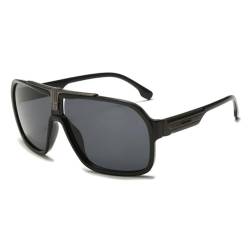 HCHES Sonnenbrille Männer Frauen Übergroße Vintage Retro Sonnenbrille Sommer Outdoor Sportbrillen,schwarz schwarz,Einheitsgröße von HCHES