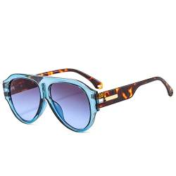 Quadratische Sonnenbrille Damen Vintage Big Frame Shades Herren Trending Design Luxus Sonnenbrille UV400 Oversized Eyewear Gafas Oculos,Blau,A von HCHES