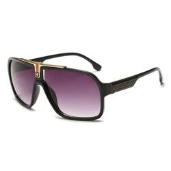 Sonnenbrille Männer Frauen Übergroße Vintage Retro Sonnenbrille Sommer Outdoor Sportbrillen,Schwarz Grau,Einheitsgröße von HCHES