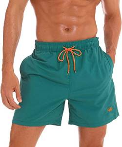 HCSS Badeshorts Herren Sommer Essential Badehose Männer Schnelltrocknend Schwimmhose mit Gummizug Mesh-Futter(Gras grün-XXL) von HCSS