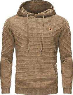 HCSS Hoodie Herren Pullover Klassischer Sweatshirt Casual Kapuzenpullover Waffelgitter Langarmpullover mit Kapuze(Khaki-3XL) von HCSS