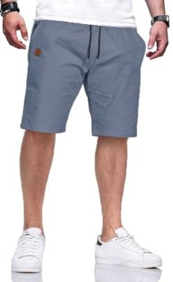 HCSS Kurze Hosen Herren Bermuda Shorts Herren Sommer Cargo Chino Shorts Baumwolle Gummizug mit Tasche(Denim Blau-L) von HCSS