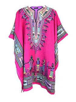 Kaftan Indien Strandkleid Damen Sommer, Fuchsia, Talla única Grande von HCZ