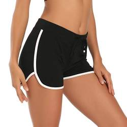 HDE - Kurze Dolphin-Training-Shorts für Damen, Retro-Fashion, Laufen , Schwarz L von HDE